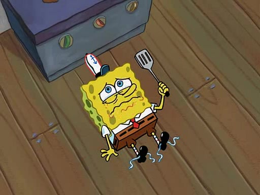 spongebob ties shoes